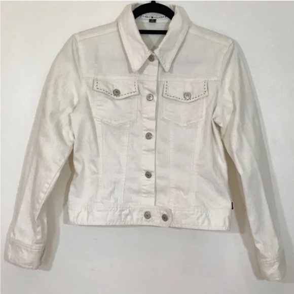 Tommy Hilfiger Women’s Vintage White Button Up Jean Jacket - Picture 1 of 14